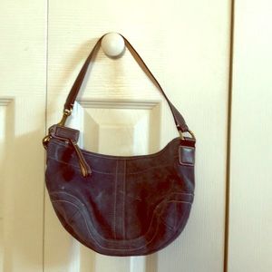 Blue suede Coach bag
